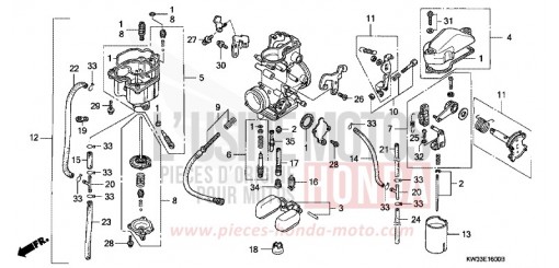 CARBURATEUR NX250J de 1988